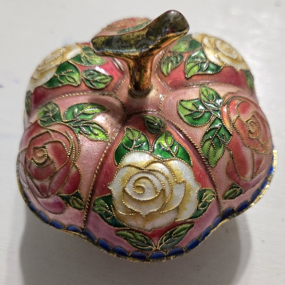 Floral Enamel Trinket Box